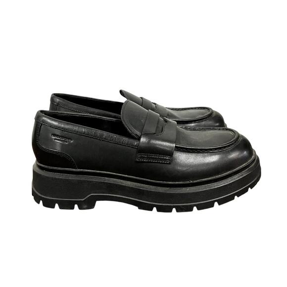 Vagabond Platform Chunky Black Leather Loafers - Picture 1 of 5